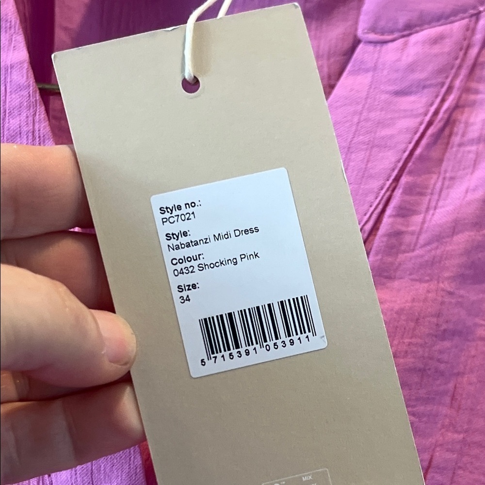 NWT Peppercoen Nabatbanzi Shocking Pink Midi Dress - Picture 6 of 10